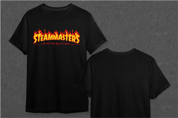 Steam Flames Black T