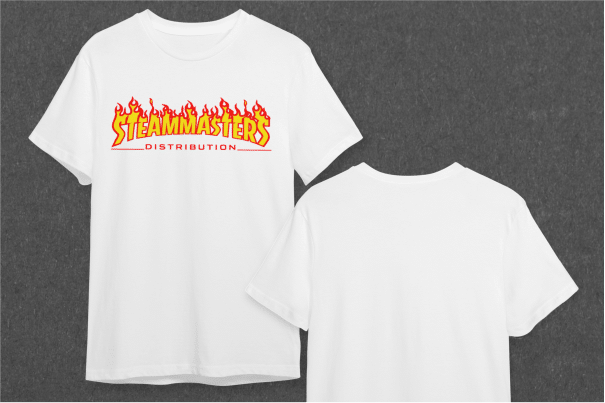 Steam Flames White T